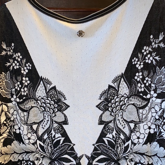 🛍ROBERTO CAVALLI DRESS!🤩RARE FIND Authentic Cavalli Black/White Sz 46, 16 (EC) - Picture 6 of 10